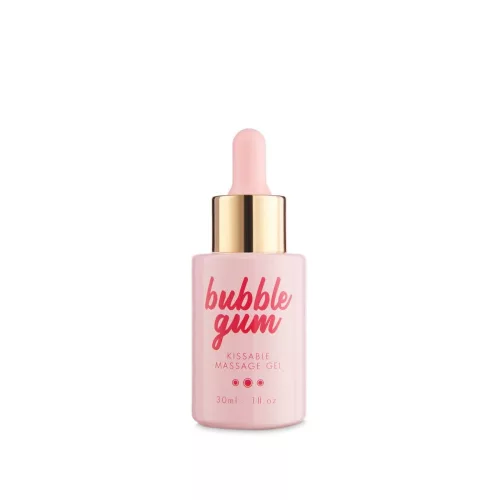 BUBBLEGUM-Spielset: Warmes Massageöl 100 ml – Ganzkörper-kussbares Massagegel 30 ml – Oraler Pleasure-Lipgloss 13 ml