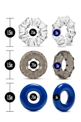 BLEIB HART, DREIFACHE DEHNUNG, 3-PACK-SCHWANZRINGE