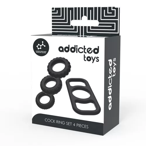ADDICTED TOYS - COCK RING SET 4 DARAB