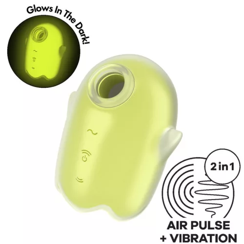 SATISFYER - VILÁGÍTÓ SZELLEM LÉGPULZUS ÉS VIBRÁTOR SÁRGA