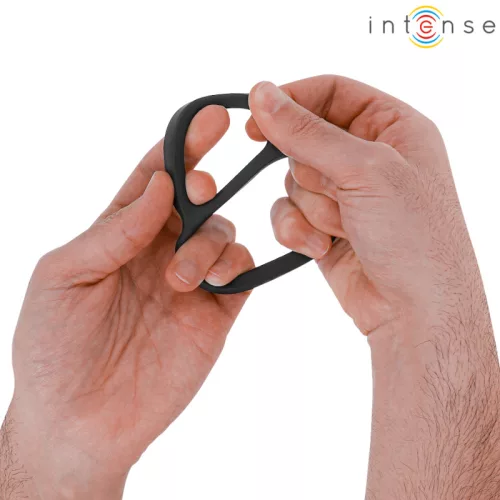 INTENSE - BOBBY DUPLA SZILIKON PÉNISZGYŰRŰ FEKETE