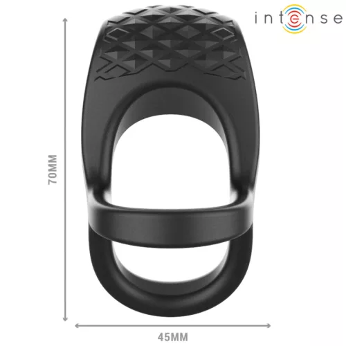 INTENSE - ALEX VIBRÁTOR DOUBLE PENIS RING 10 VIBRATIONS BLACK