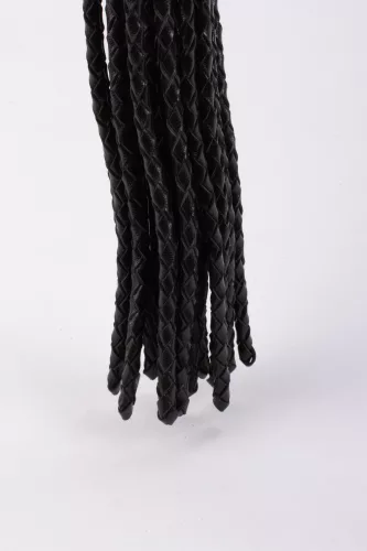 Kid Handle Kid Leather Geflochtene Schwänze Schwarz