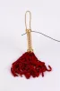 Flogger mit metallischem Leder-Griff und Wildleder-Tails Rot 18"