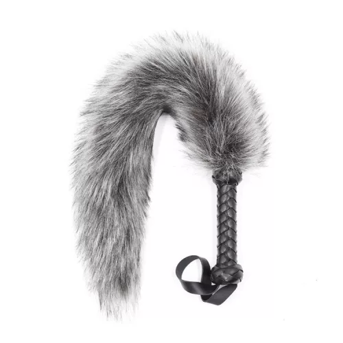 Whip for Caress – érzéki korbács, 45 cm szürke