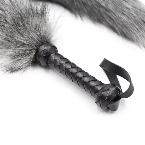 Whip for Caress – érzéki korbács, 45 cm szürke