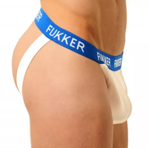 Fukker Jockstrap – stílusos fehér-kék fehérnemű férfiaknak