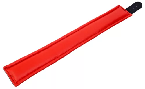 Párnázott bőr nyakörv 3 D-gyűrűvel – piros