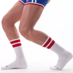 Fehér-Piros Sportzokni - stílusos edzéshez