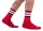 PandaSocks - csíkos fél zokni piros-fekete-fehér kombinációban
