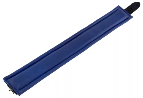 Párnázott bőrnyakörv – 3 D-gyűrűs, fekete-kék