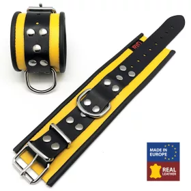   Gelb-Schwarze Lederklemmen – sinnliche Accessoires in Premium-Qualität