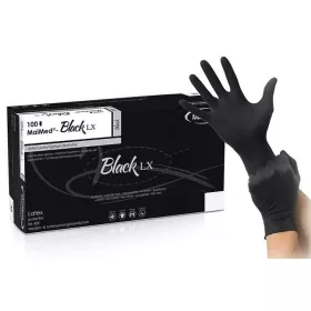 BLACK LX – pormentes fekete latex kesztyű 100 db