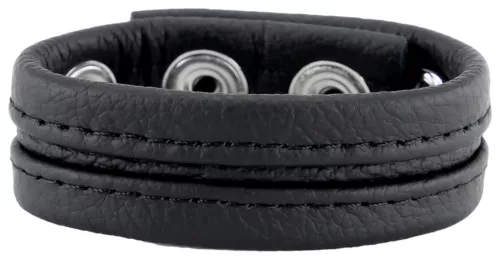 Bőr péniszgyűrű 3 nyomással – elegáns, prémium kényelem