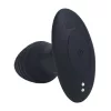 Szilikon bordázott anál dildó fekete vibrációval és forgással