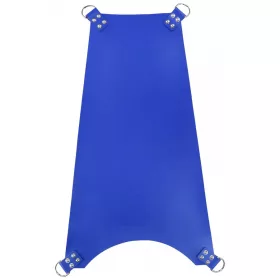   Schaukelbett aus Leder – verstellbare 4-Punkt-Version in Blau