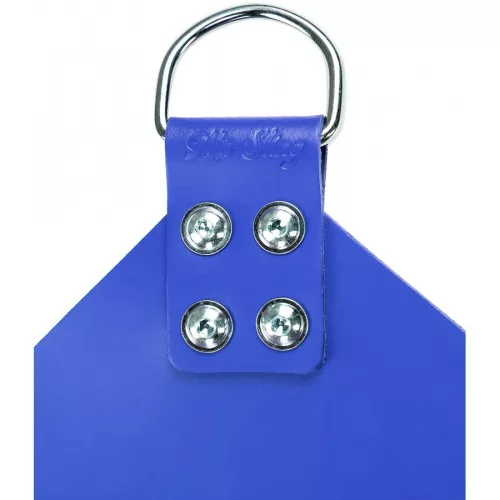 Schaukelbett aus Leder – verstellbare 4-Punkt-Version in Blau