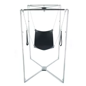 Kit Sling - prémium fekete bőr szegecses harisnya
