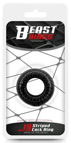 Puha fekete csíkozott péniszgyűrű - prémium élvezet