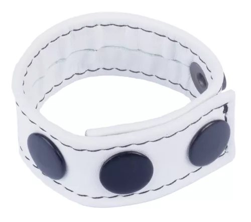 Cocky White – prémium bőr péniszgyűrű