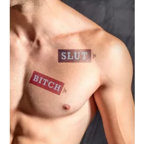 MrB Slut / Bitch – ephemér tetoválás 15 x 5 cm