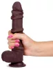 - Realisztikus Dildó – Slidy 17 cm barna élmény