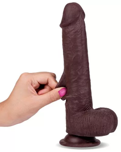 - Realisztikus Dildó – Slidy 17 cm barna élmény