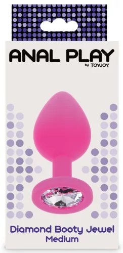 Bijou Diamond – prémium rózsaszín anál plug M 7x3.5 cm