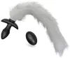Vibráló Plug – ívelt, prémium kényeztető fehér farral