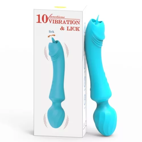 Vibráló varázspálca – 20cm-es csiklóizgató türkiz színben