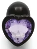 Bijou Heart Gem S – prémium anális kő, fekete-lila 6 x 2.6 cm