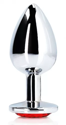Bijou – ezüst-vörös anális gyöngy 6 x 2,6 cm