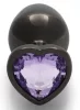 Bijou Heart Gem M – prémium análgyöngy, fekete-lila 7 x 3.3 cm
