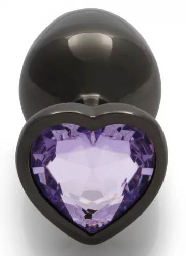 Bijou Heart Gem M – prémium análgyöngy, fekete-lila 7 x 3.3 cm