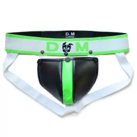   Jockstrap Neo Dungeon – fekete-fluoreszcens zöld férfi alsó