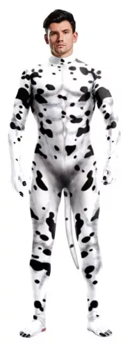 Dalmatiner-Hunde-Cosplay-Kostüm – schwarz-weißer Stil