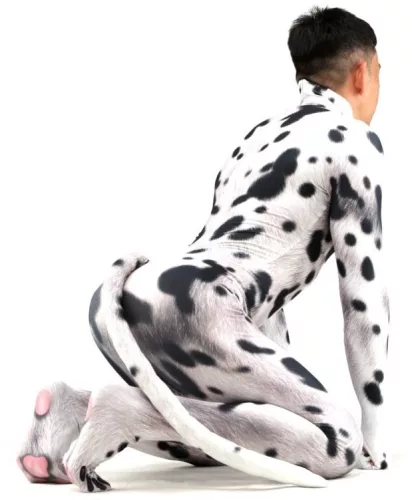 Dalmatiner-Hunde-Cosplay-Kostüm – schwarz-weißer Stil