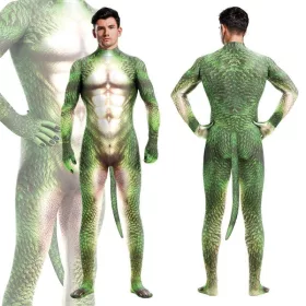   DRACHEN Grünes Eidechsenkostüm – Premium Cosplay Erlebnis
