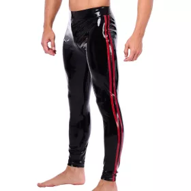 Xrub Latex Nadrág – fekete-piros elöl-hátul cipzárral