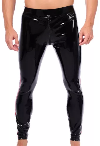 Xrub – fekete-piros latex nadrág elöl-hátul zipzárral