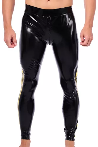 Xrub – fekete-sárga latex nadrág elülső/hátsó cipzárral