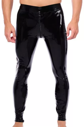 Xrub – latex nadrág elöl/hátul zipzárral, fekete-fehér