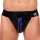 Xrub – fekete-kék latexból készült jockstrap ципzárral