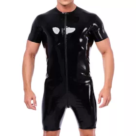 Xrub Latex Combi-Shorts – fekete latex short cipzárral