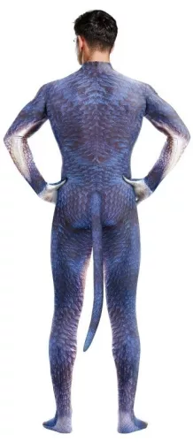 Kék-Fehér Raptus Dinoszaurusz Cosplay Jelmez