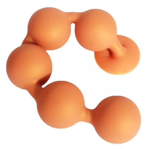 Bulby Butt S – prémium stimuláló golyók 25 x 4cm narancssárga
