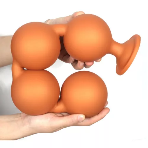 Bulby Butt – prémium anál golyók, 45 cm, narancssárga