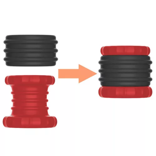 Soqlo Ballstretcher – Premium schwarz-roter Penisring 35 mm