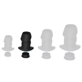   Euhlo Plug Tunnel M – prémium anális izgató fekete 6,5 x 4,5 cm