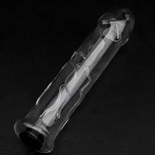 Hollow Glass – üveg dildó 19,5 cm, érzéki kényelemhez